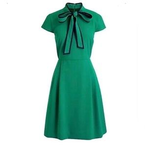 J. Crew Tie Neck Dress in 365 Crepe Alpine Meadow 8